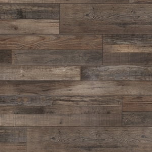 close up of faded brown vinyl flooring