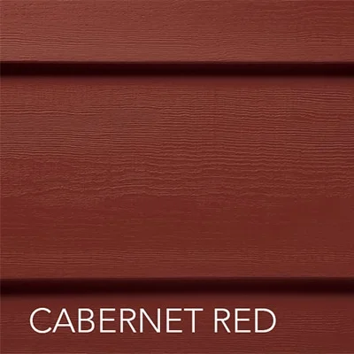 swatch of lap siding color cabernet red