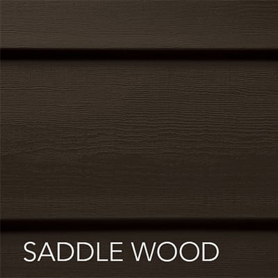 swatch of lap siding color saddle wood