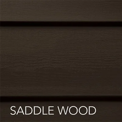 swatch of lap siding color saddle wood