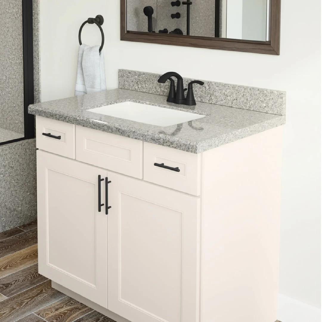 bathroom vanity with one sink