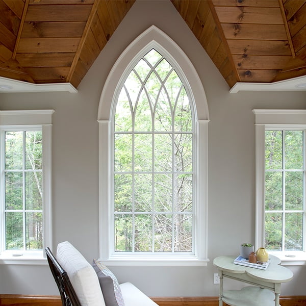 white vintage-style window in classic home