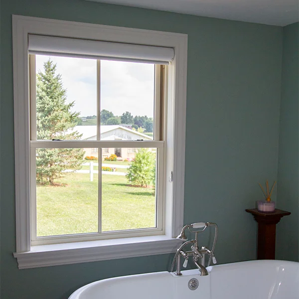 white double window inside a modern bathroom