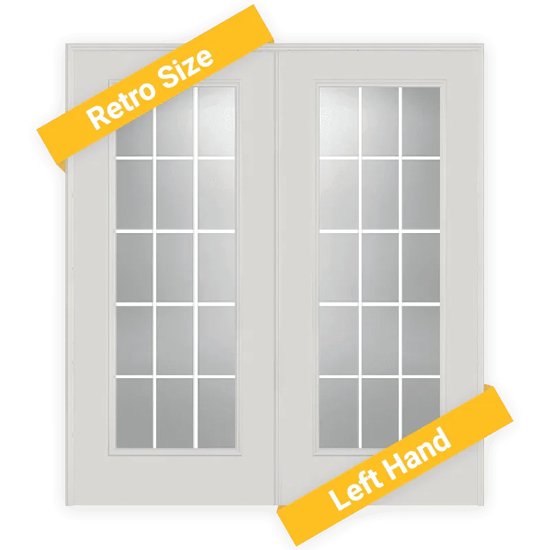 illustration of retro size steel patio doors