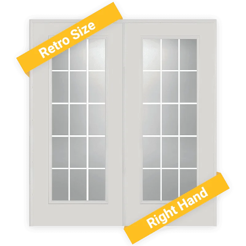 illustration of retro size steel patio doors