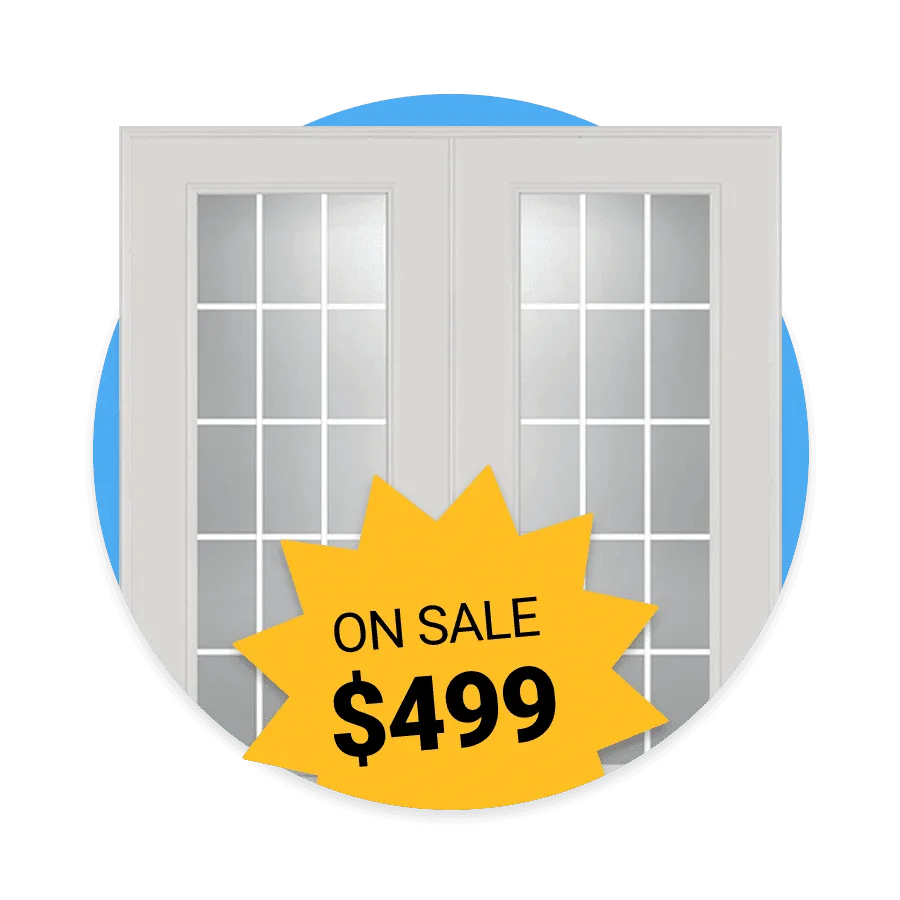 a set of steel patio doors