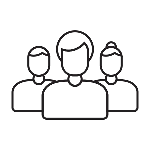 family-icon illustration of three people