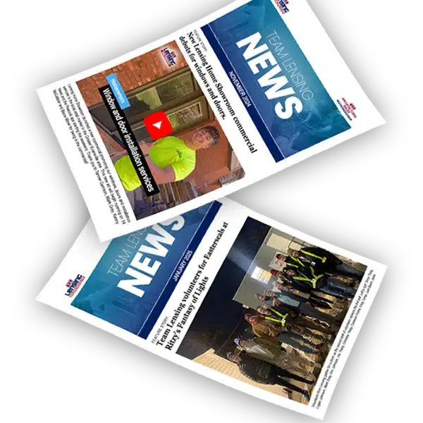 lensing-monthly-employee-newsletters falling papers of company newsletters