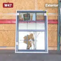 black vinyl window with grids