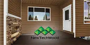 rendering of home with faux wood siding