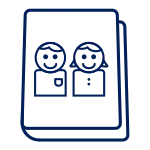 employee-handbook line art illustration of a book