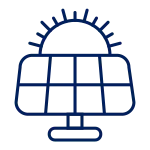 environmental line art of solar panel icon