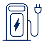 line art illustration of electric vehicle charging station