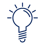 line art illustration of light bulb