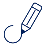 logo-library line art illustration of pencil drawing a circle