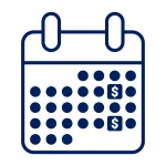 line art illustration of a payroll calendar