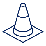 line art illustration of a traffic cone