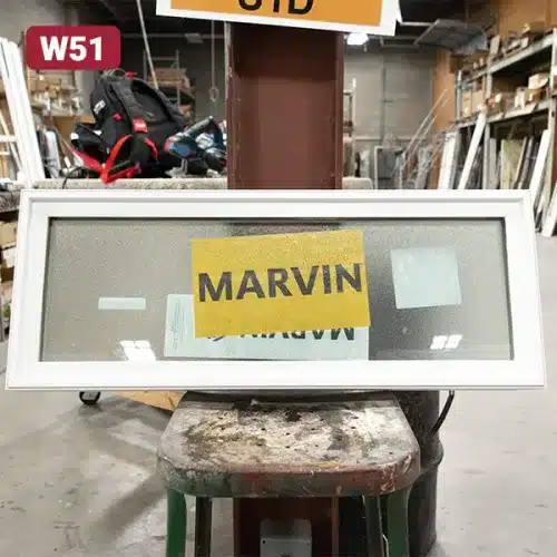 rectangular white vinyl casement window