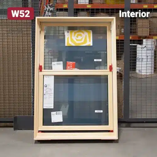 unstained wood single hung window