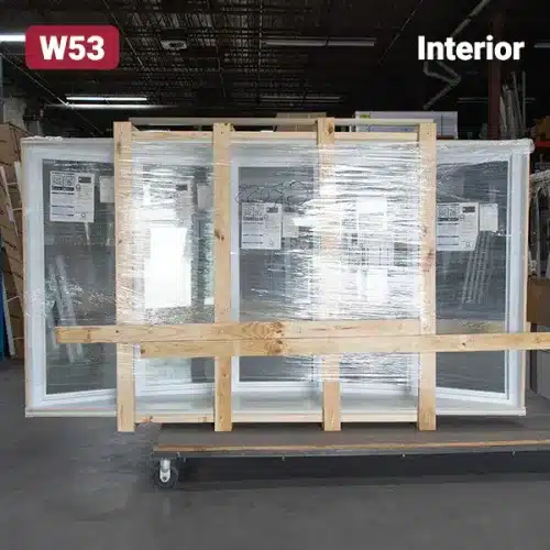 rear view of bow window in shipping racking
