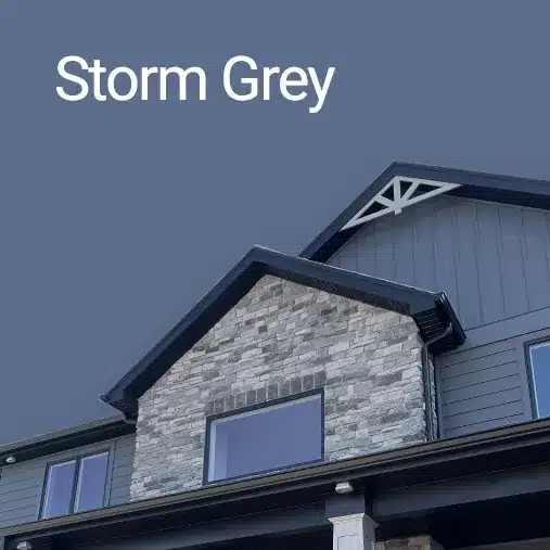 close up of home with storm grey everlast siding